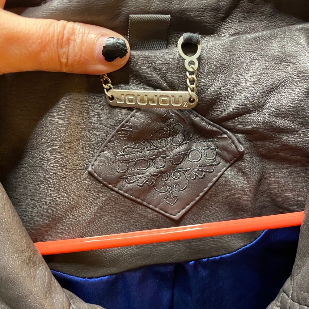 Jou Jou gray leather jacket